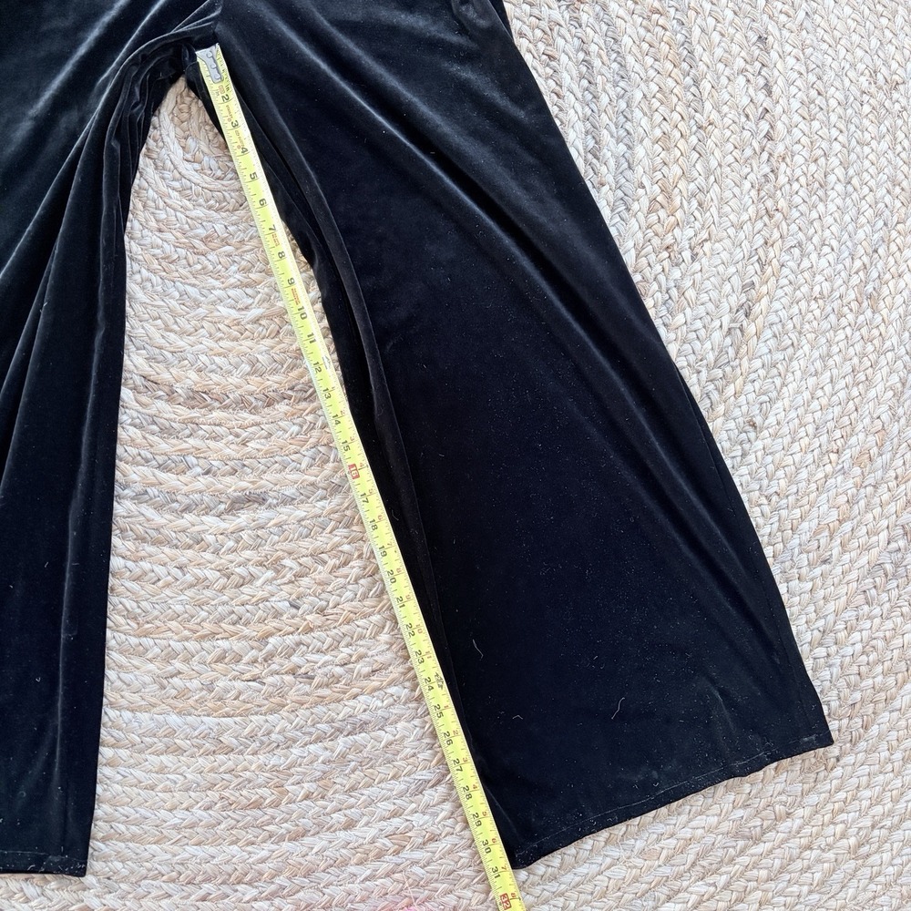DB Studio Jumpsuit Plus Size 14 Black Velvet Belted Wide Leg David's Bridal $160 - Picture 6 of 7